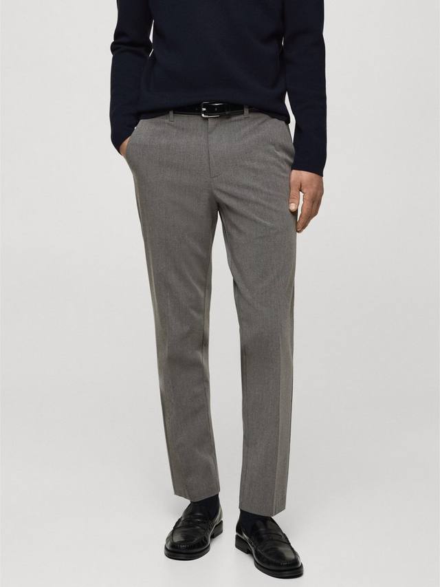 

Болоньевые брюки с прямыми штанинами Mango, цвет Medium Grey