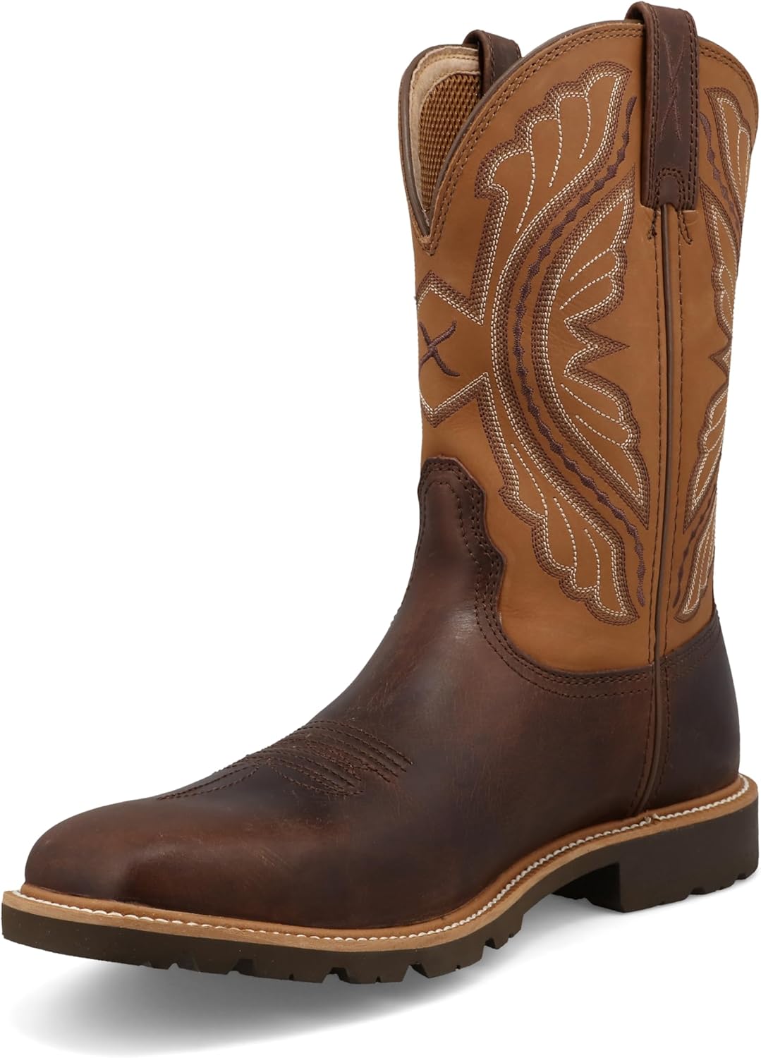 

Мужские технические вестерн-сапоги Twisted X с широким квадратным носком - Mxtp006, Tortoise Shell & Adobe