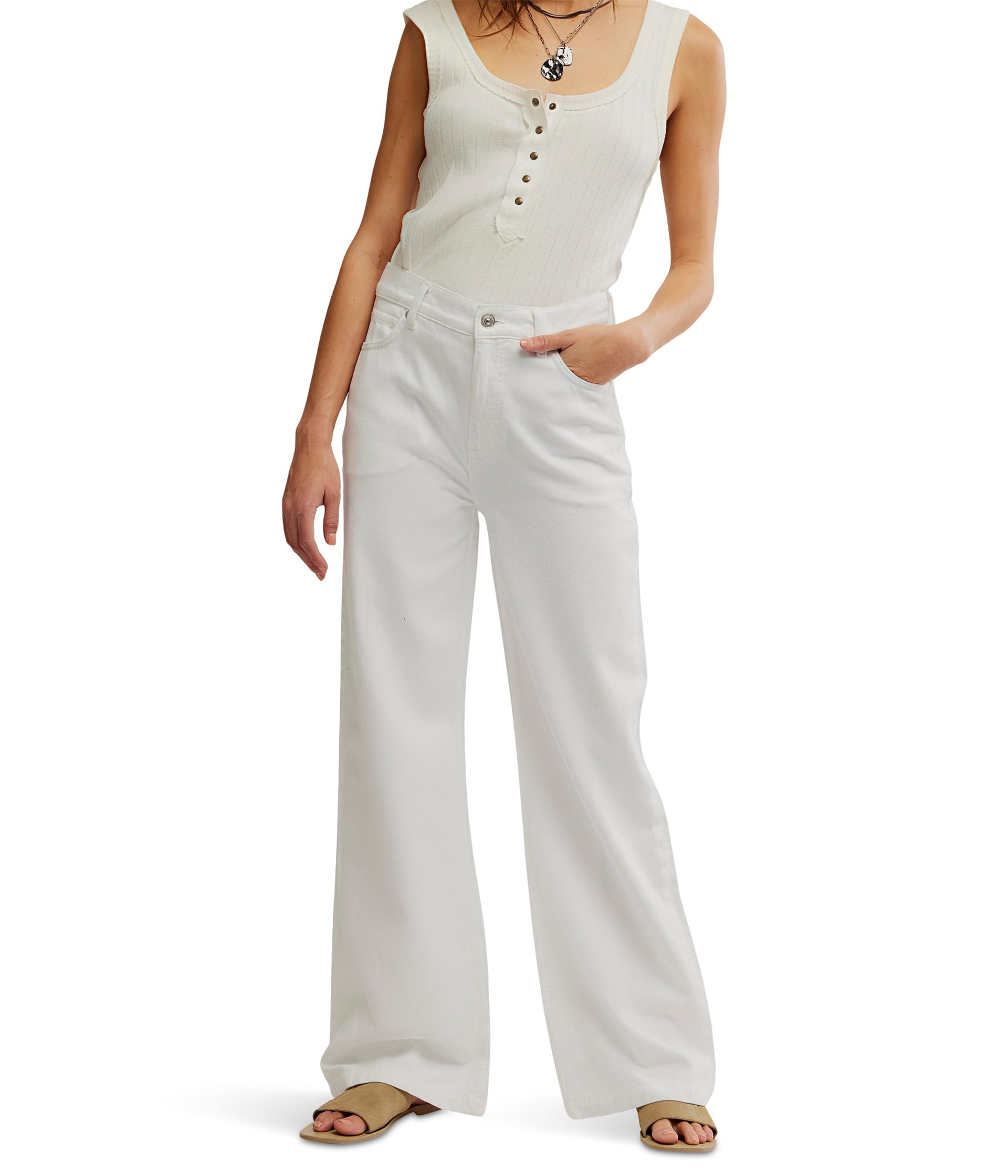 

Брюки Free People Stride Jean, Optic White