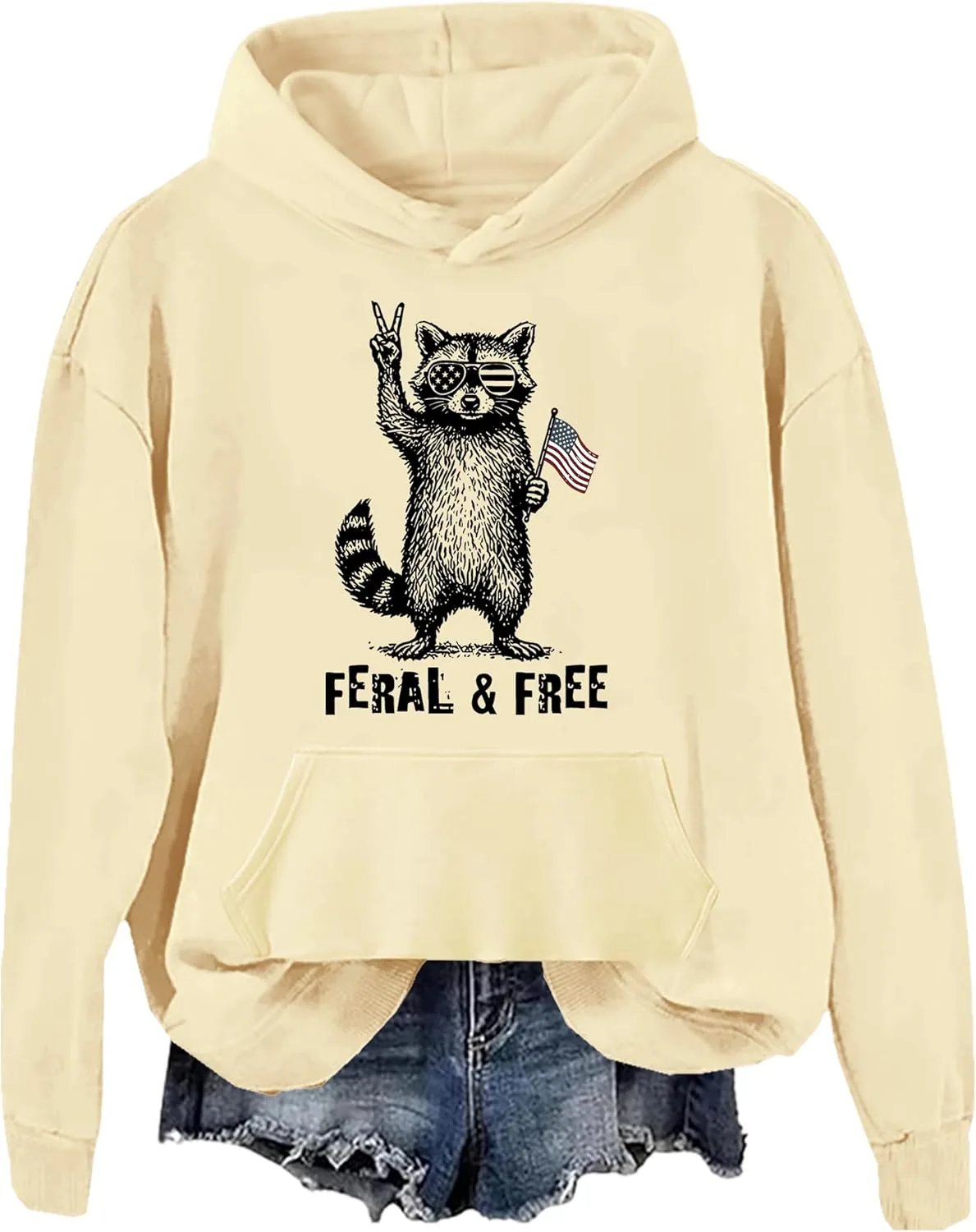 Толстовка с капюшоном Feral And Free Raccoon