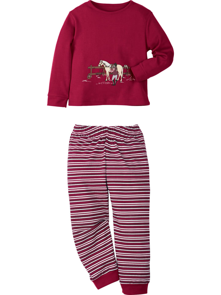 

Erwin Müller Детская пижама из трикотажа интерлок ягодного цвета