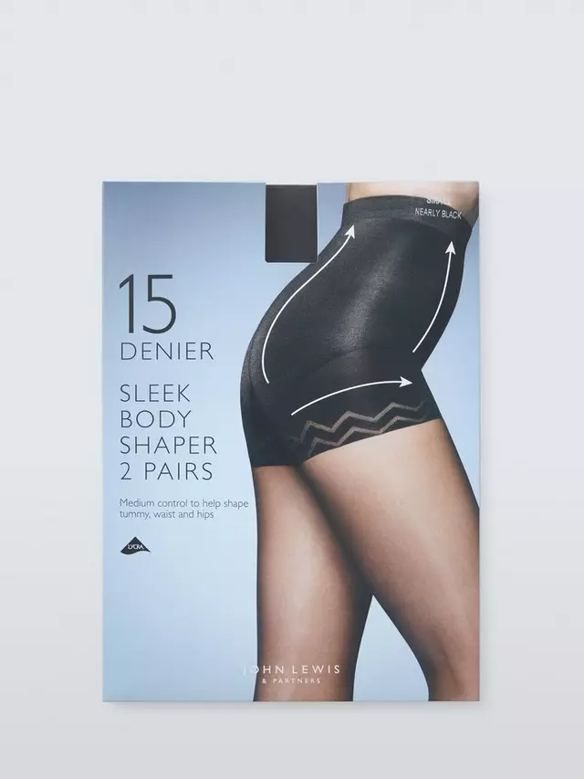 

Тайтсы John Lewis 15 Denier Sleek Body Shaper 2 шт, цвет nearly/black