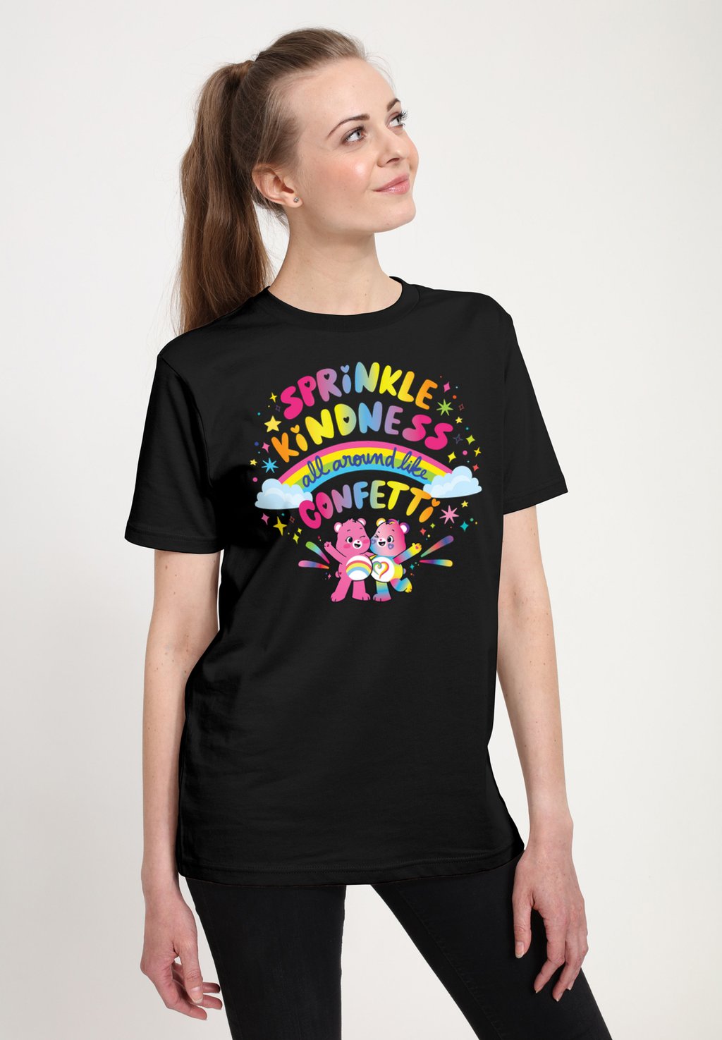 

Футболка с принтом CARE BEARS TOGETHERNESS SPRINKLE KINDNESS Henry Tiger, черный