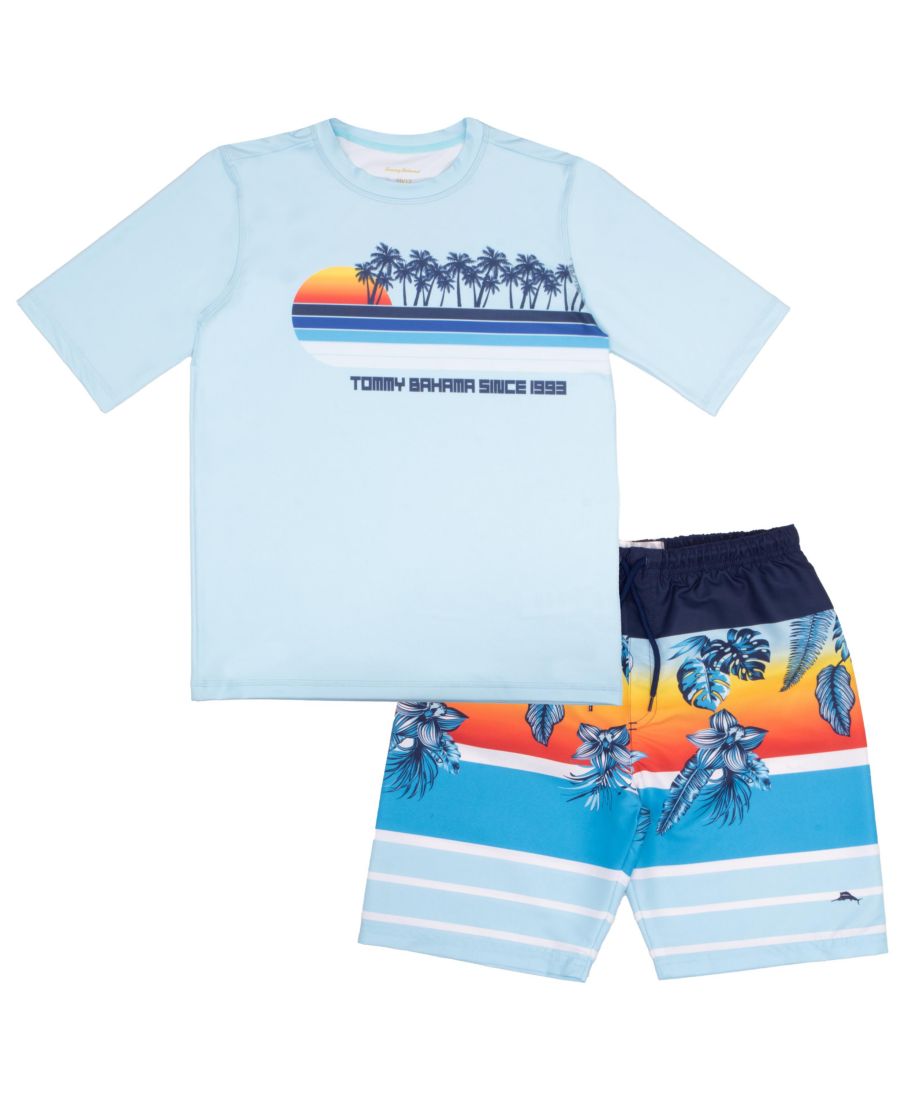 

Комплект из двух частей: рашгард и плавки для мальчиков Tommy Bahama, No Color