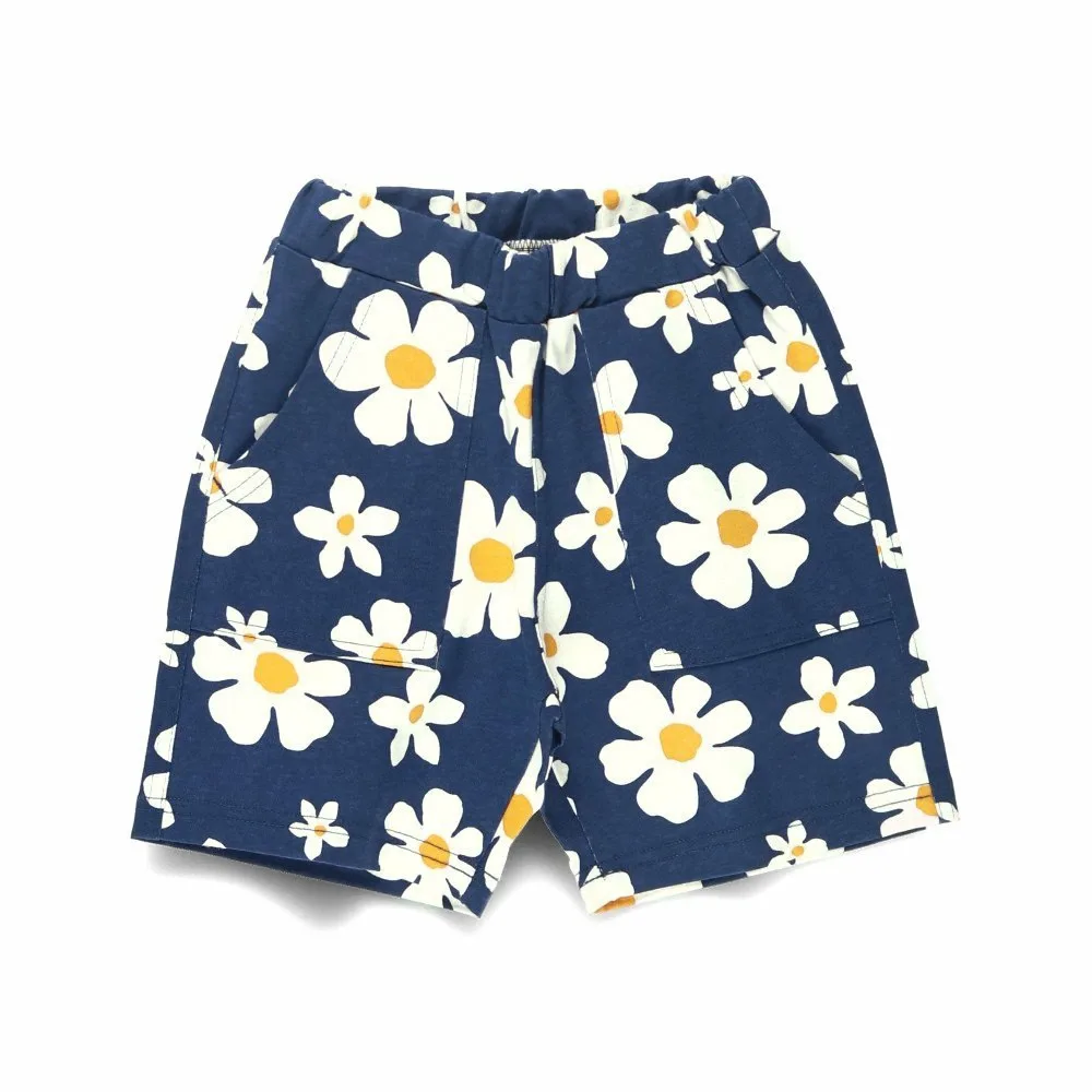 Шорты из 100% хлопкового трикотажа DRC Branshes, цвет 92: Flower-Navy