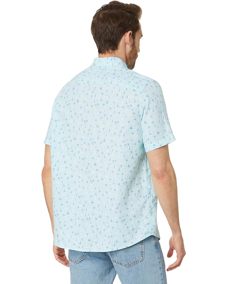 

Рубашка Southern Tide Short Sleeve Seascape Sailing Sport Shirt, цвет Baltic Teal