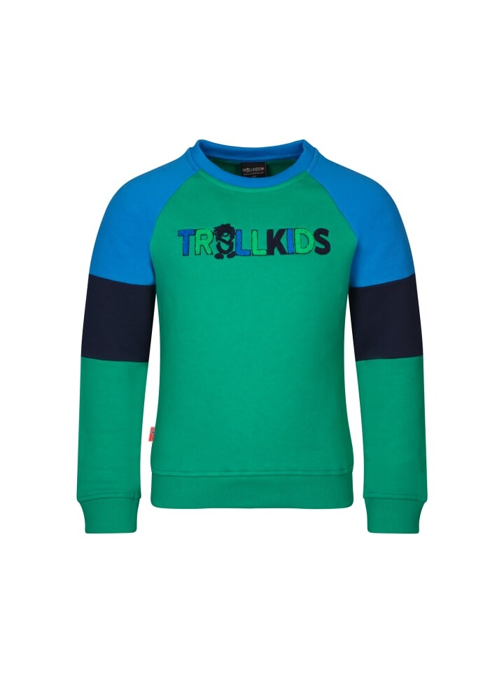 

Пуловер Trollkids Trollfjord, цвет pepper green