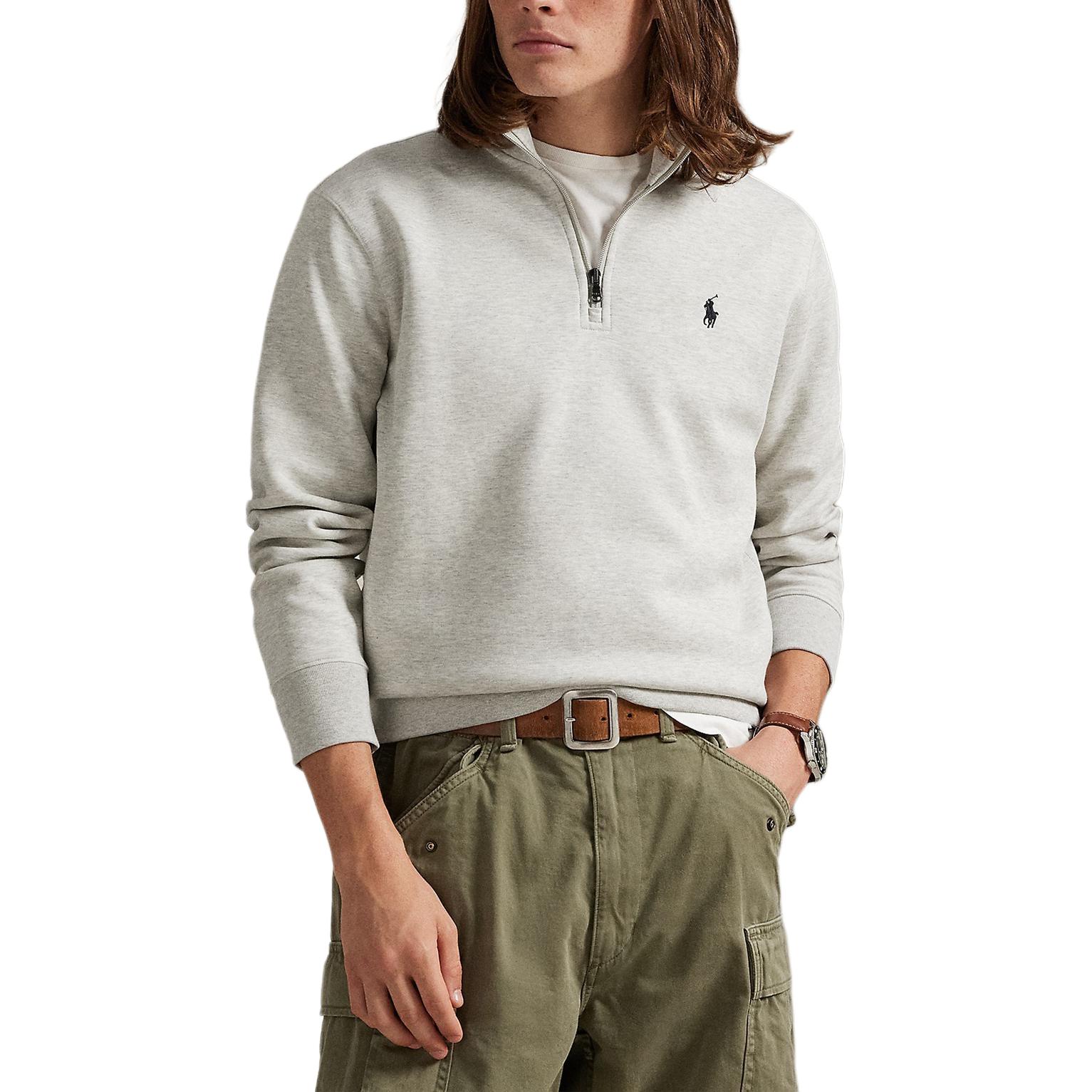 Полузастегивающийся свитшот Polo Ralph Lauren, светло-серый — фото 3