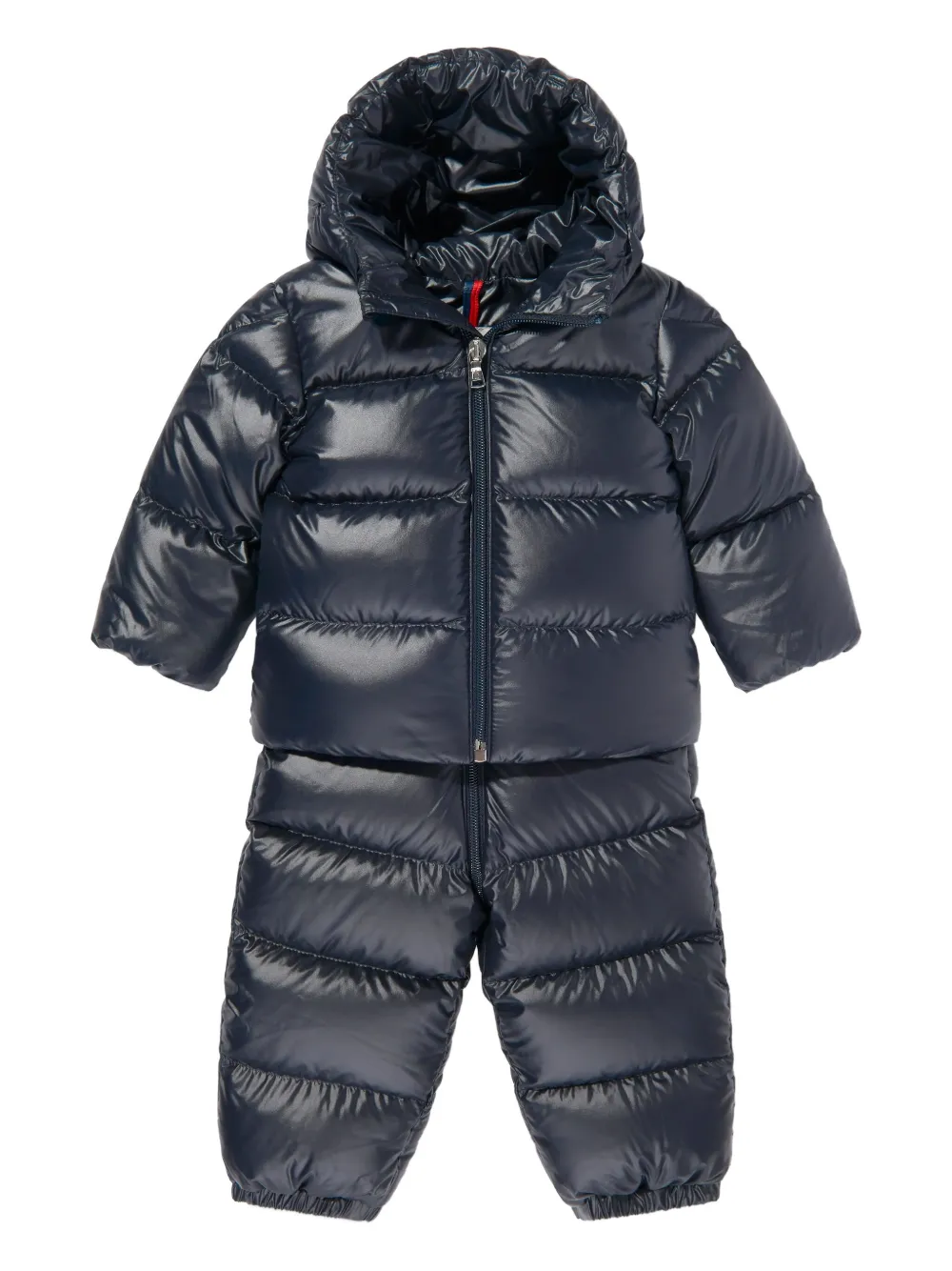 

Стеганый зимний комбинезон с капюшоном Moncler Enfant, синий