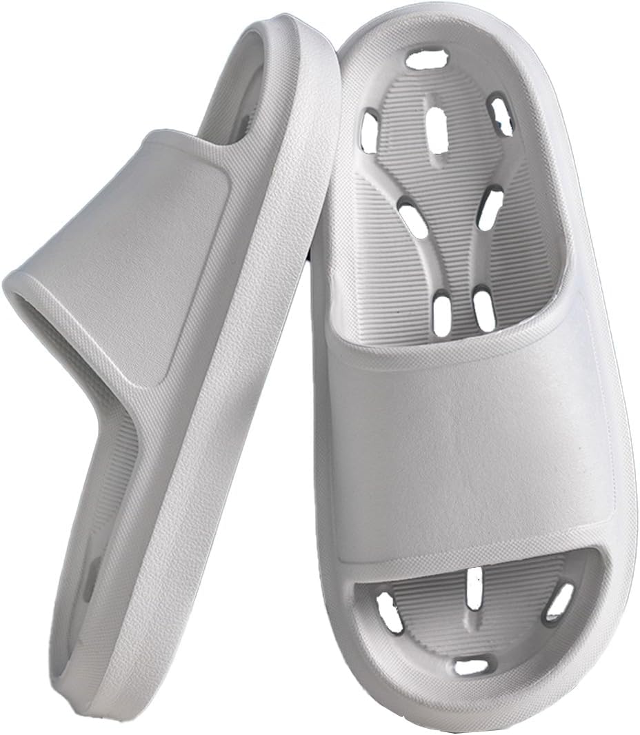 

Женские и мужские шлепанцы для душа oukisam, быстро сохнущие, легкая подошва, нескользящие шлепанцы для ванной, серый