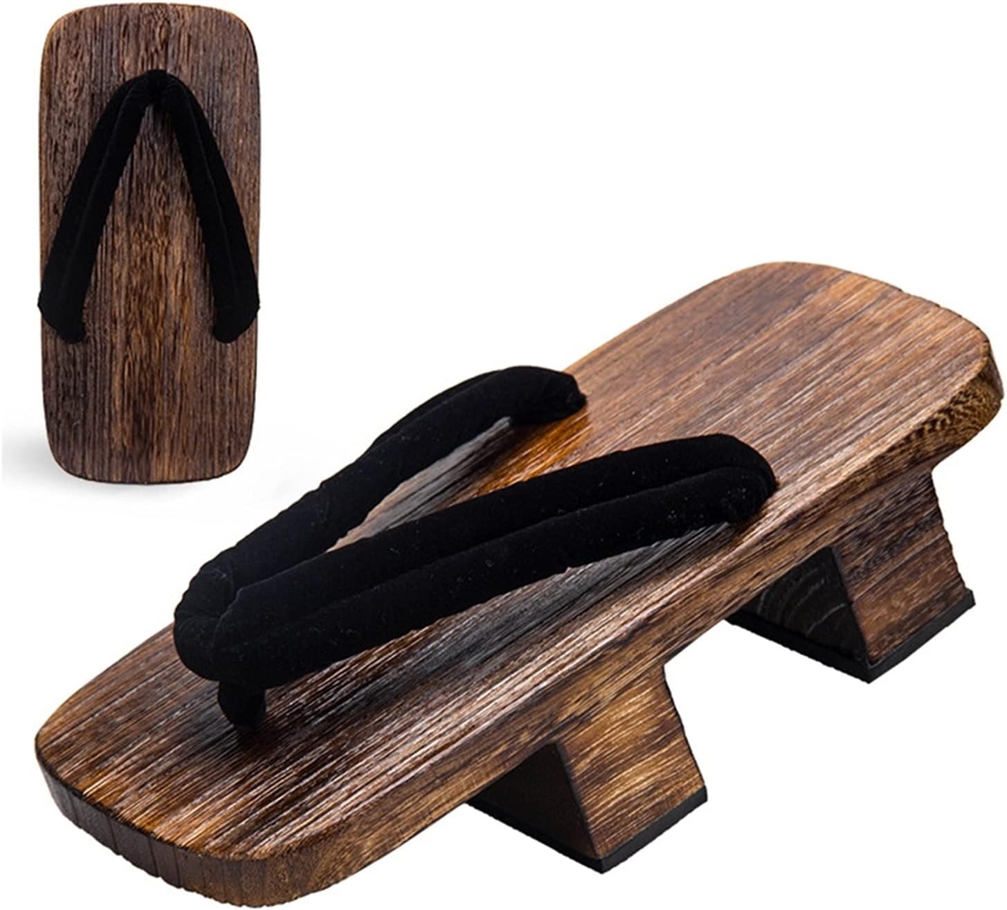 

Мужские шлепанцы TRB на высоком каблуке, японские деревянные клоги с двумя зубцами, сандалии, традиционная японская обувь Гета, шлепанцы для женщин и мужчин, подходят для костюмов на Хэллоуин, подарки Kitcissl, черный