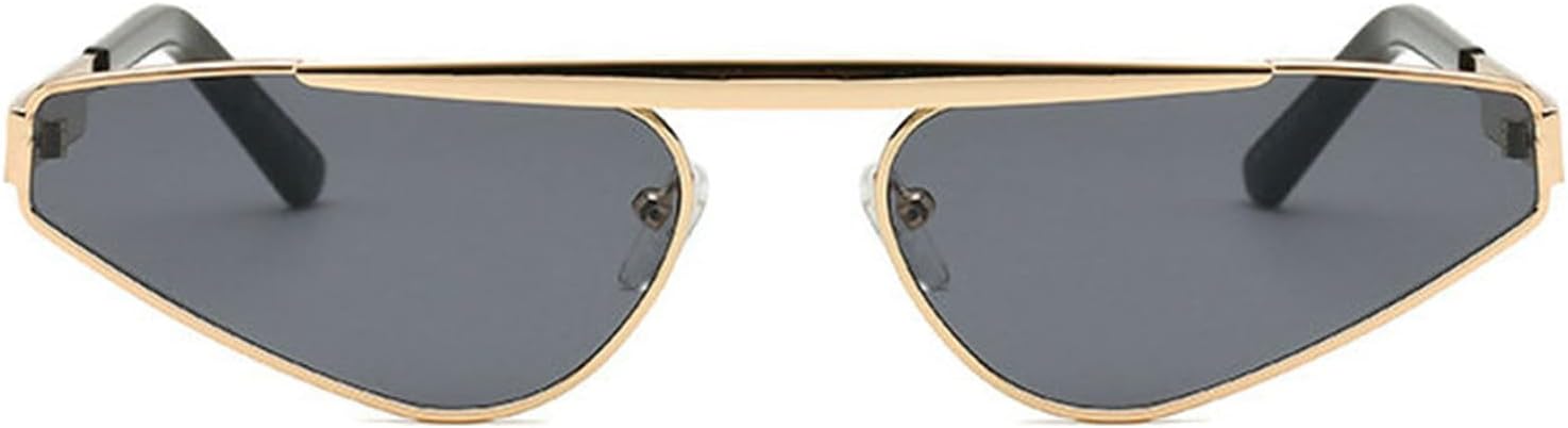 

Женские солнцезащитные очки «кошачий глаз» Helena, модные узкие очки в стиле Y2K, треугольные линзы, металлический корпус, защита от УФ-излучения UV400 для использования на открытом воздухе, C2