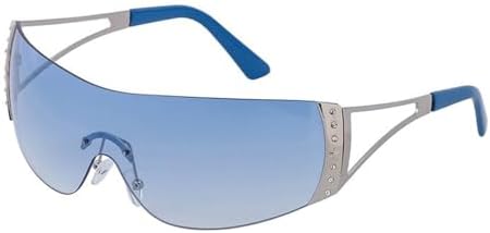 

Солнцезащитные очки 2027 для женщин, ретро, ​​большие солнцезащитные очки с обтекаемой формой, женские солнцезащитные очки без оправы Da Sole Donna MTZJH, C5 Silver Blue