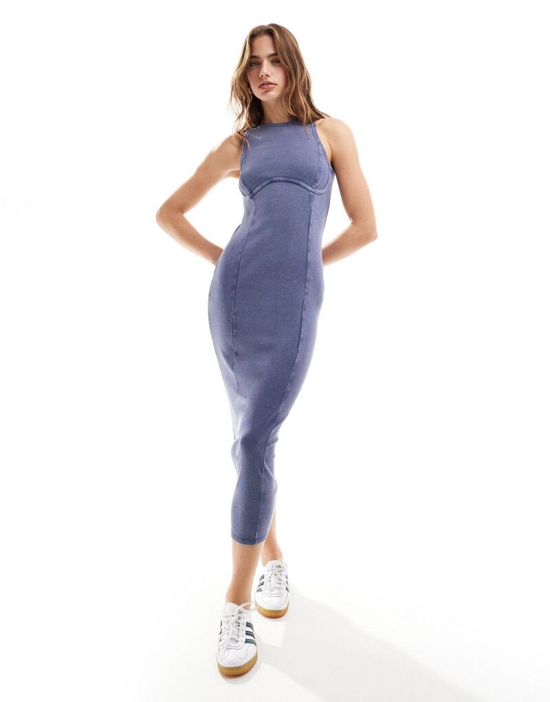 

Спортивное платье миди с корсетом Miss Selfridge синего цвета индиго