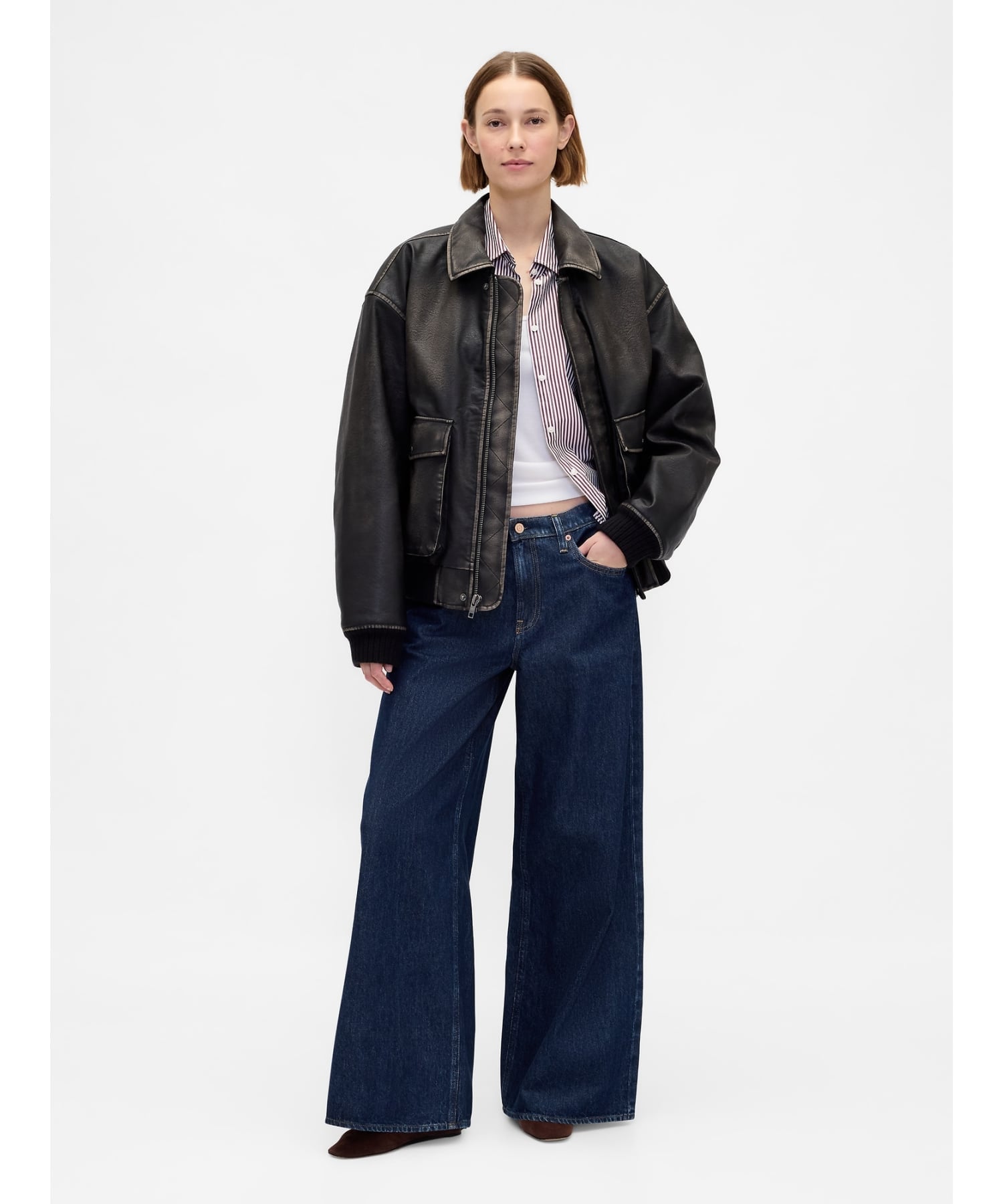 (W) Джинсы с низкой посадкой и очень свободным кроем GAP, DARK_RINSE — фото 2