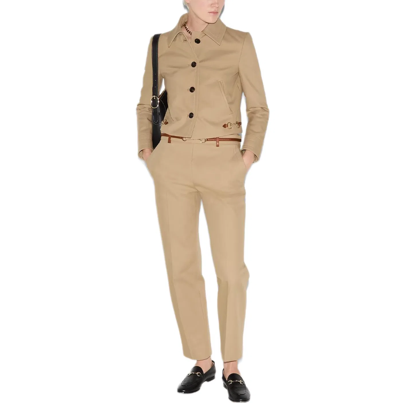 Повседневные брюки Horsebit GUCCI Khaki — фото 4
