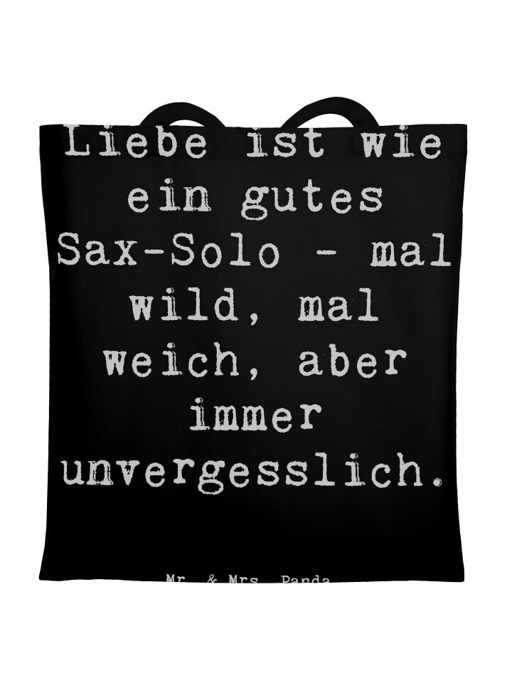 

Сумка Mr. & Mrs. Panda Tragetasche Saxophon Liebe mit Spruch, черный