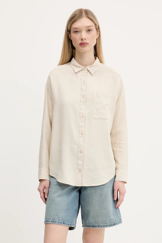 

Льняная рубашка Hollister Co., бежевый