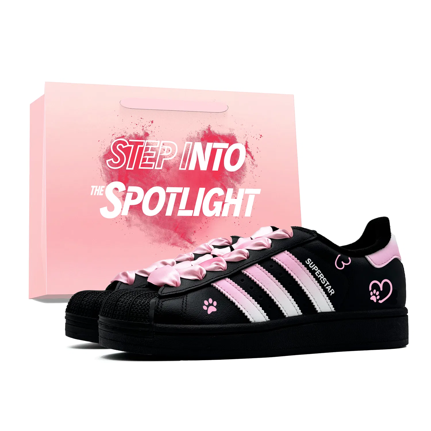 Кеды Superstar 2 Heart Cat Paw Adidas Originals розовые