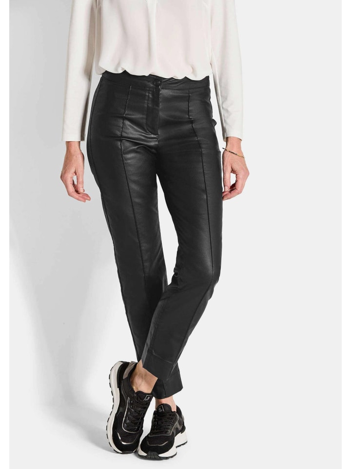 

GOLDNER Короткий размер: кожаные леггинсы Bella облегающего кроя, с высокой талией, черные