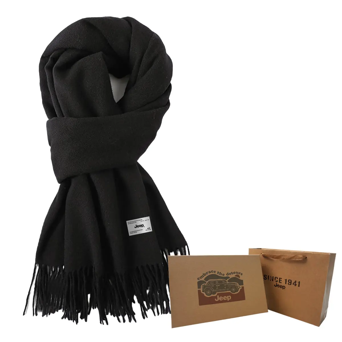 

Jeep Акриловый вязаный шарф унисекс, Black Jeep Gift Box Set