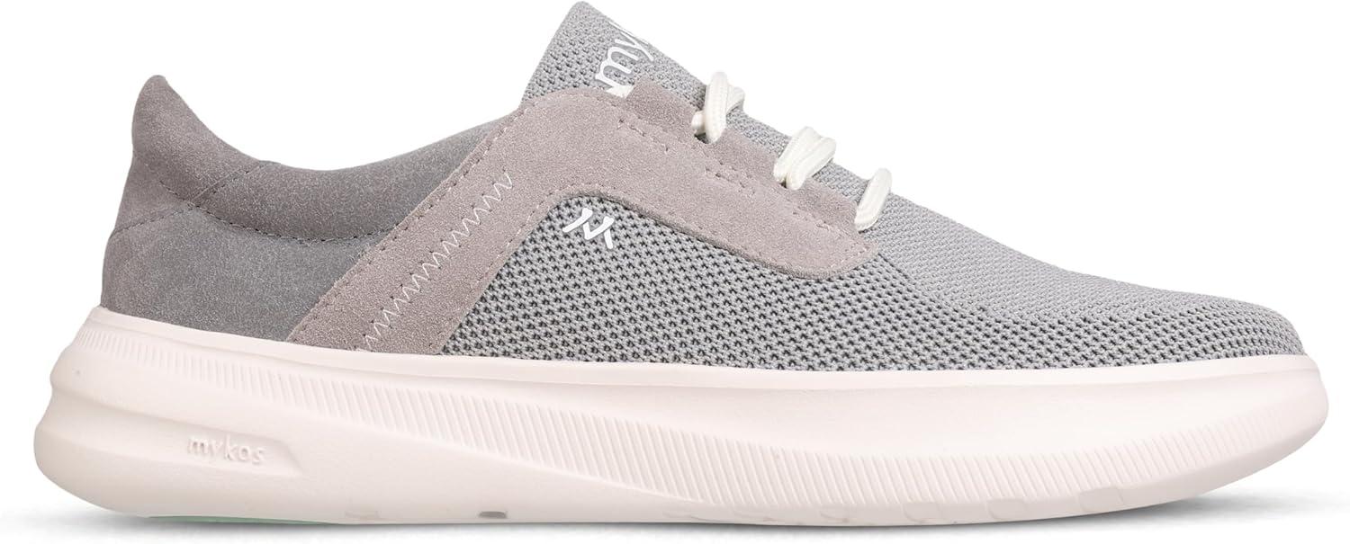 

Мужские кроссовки mykos Elijah из трикотажа и замши с шнуровкой - стильная обувь для путешествий с амортизирующей поддержкой - легкие, удобные для прогулок и повседневной носки, серый