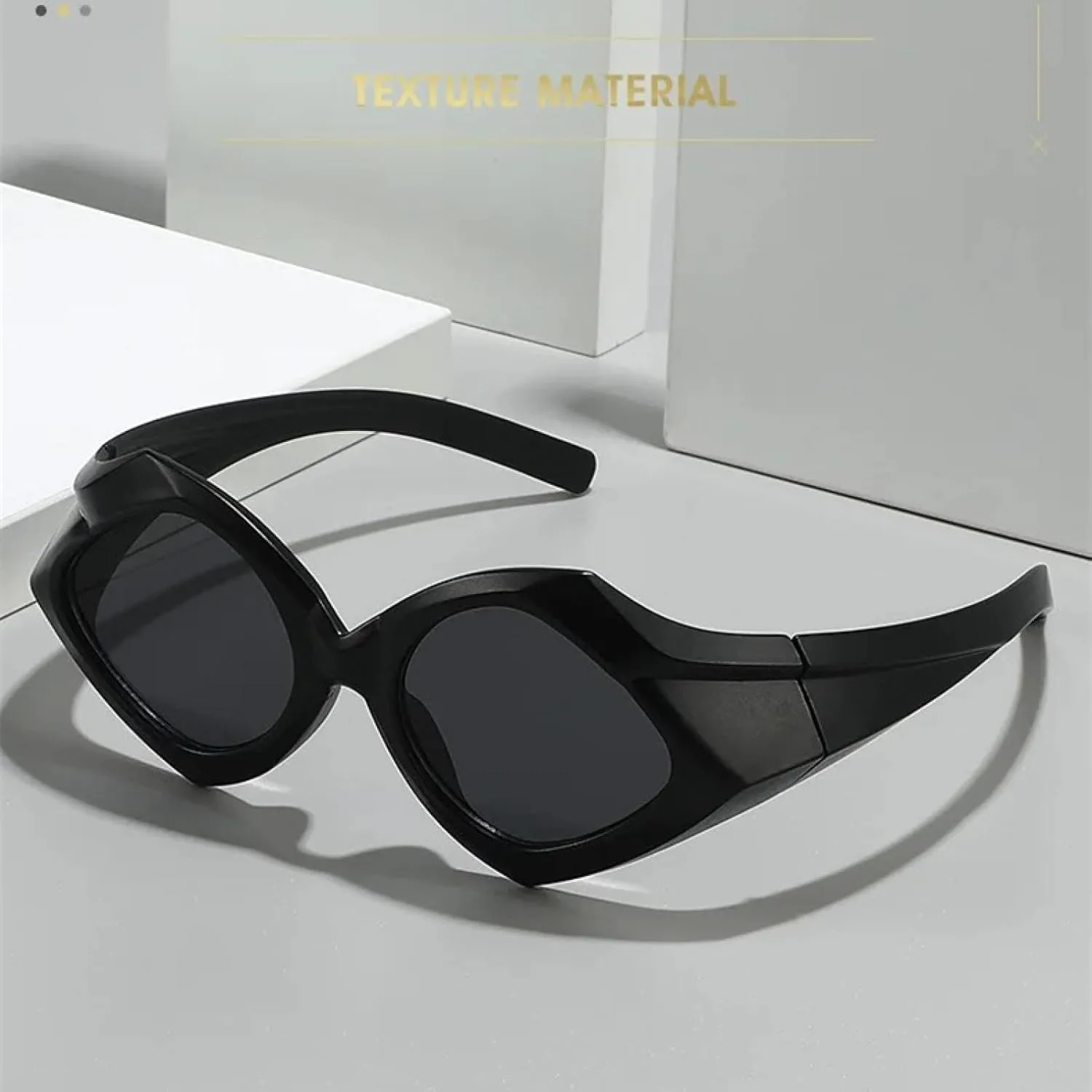 

Крупные солнцезащитные очки неправильной формы в форме ромба для женщин и мужчин, роскошные, винтажные, популярные, в стиле панк, в большой оправе TYUVIVO, 4