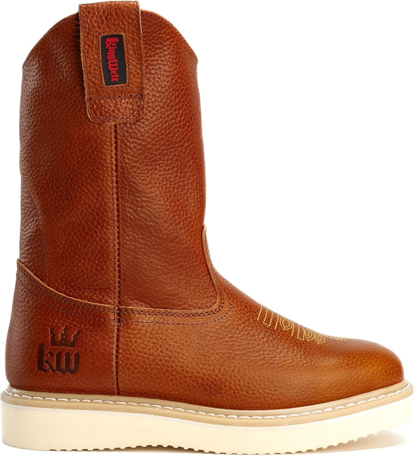 

Резисапоги King Welt Santa Fe 28 см: легкие и удобные, квадратный носок, легко надеваются, натуральная кожа, прочная полиуретановая подошва, Tan