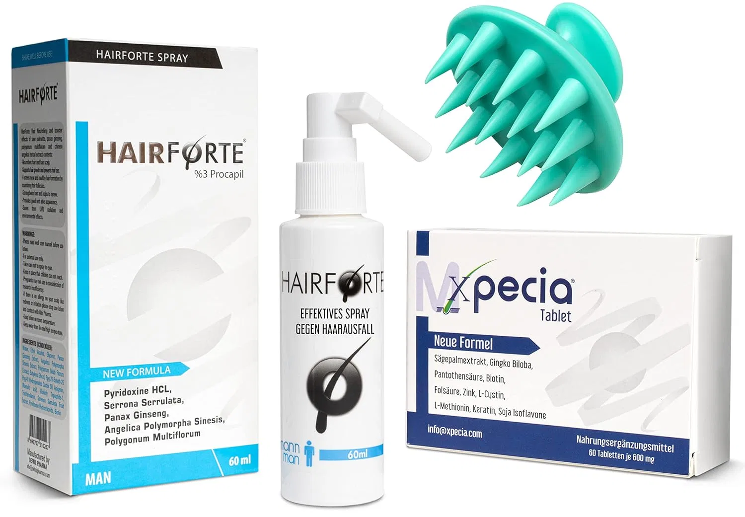 Набор для роста волос «Xpecia + Hair Forte DHT Blocker» для мужчин Xpecia