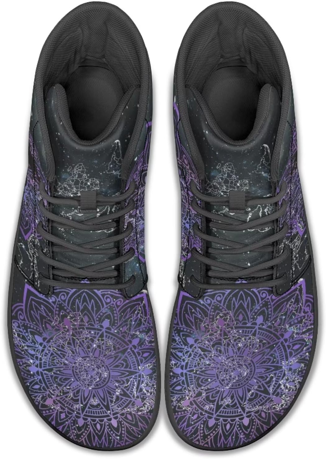 

Высокие кроссовки с мандалой для походов и прогулок, резиновая подошва, минималистичные кроссовки для бега для мужчин, обувь с нулевым перепадом Watdotory, фиолетовый