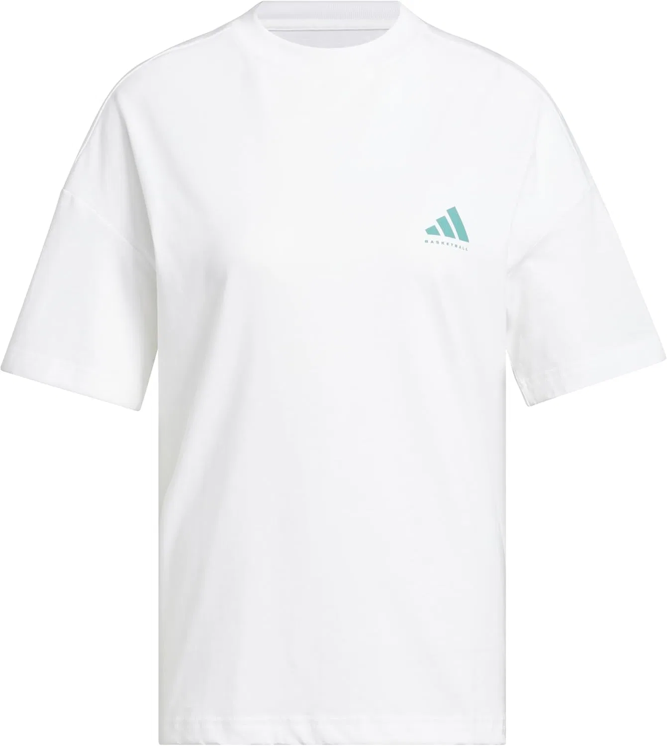 Футболка женская adidas Basketball, белый/Powder Teal — фото 4