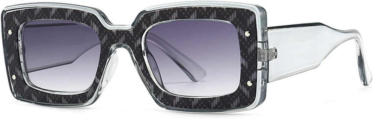 

Модные квадратные солнцезащитные очки для женщин и мужчин с декоративными заклепками, роскошные женские солнцезащитные очки UV400, очки с леопардовым принтом mincl, Gray