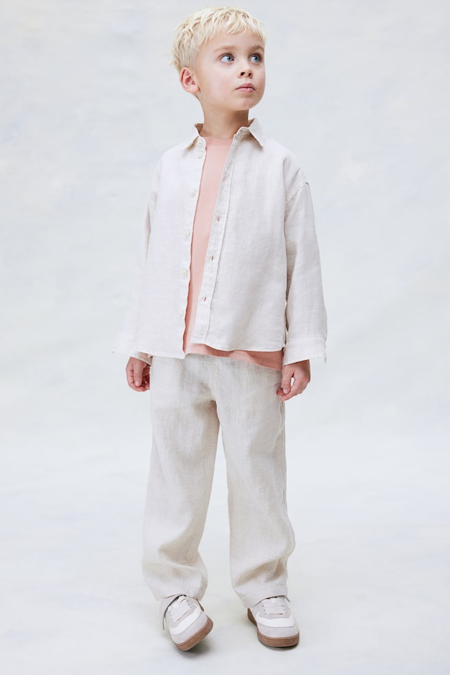 

Льняная рубашка H&M, бежевый