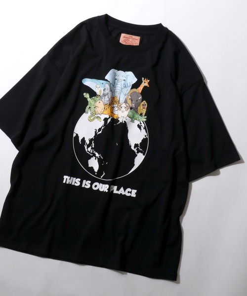 

Футболка оверсайз с коротким рукавом, анималистический принт SITRY, черный