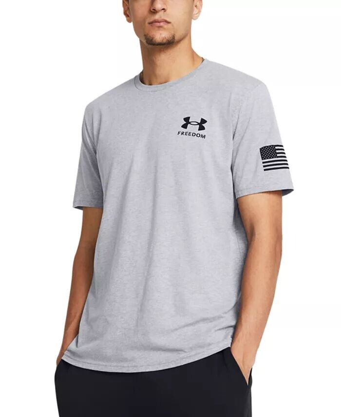 

Мужская футболка свободного кроя с коротким рукавом и логотипом Freedom Under Armour, серый