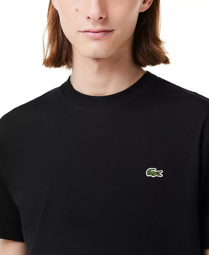 Футболка Lacoste, мужская, классический крой, черный — фото 3