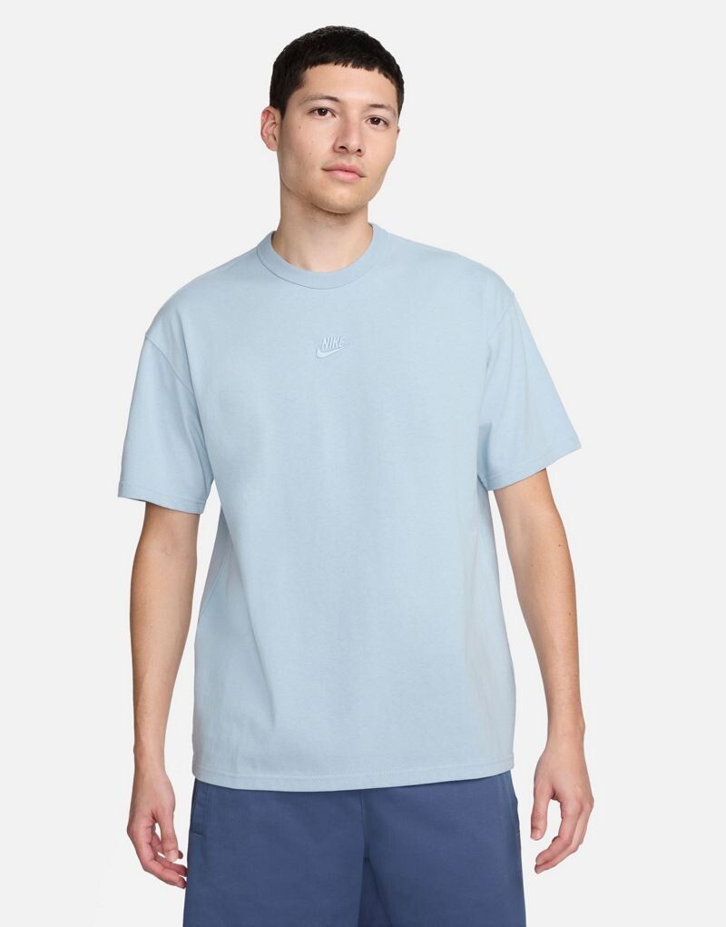 

Голубая футболка оверсайз унисекс Nike Premium Essentials
