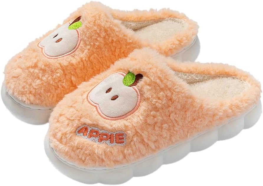 

Мягкие тапочки с подкладкой из меха для женщин и мужчин, теплые зимние домашние тапочки для пары Yafirgeer, оранжевый