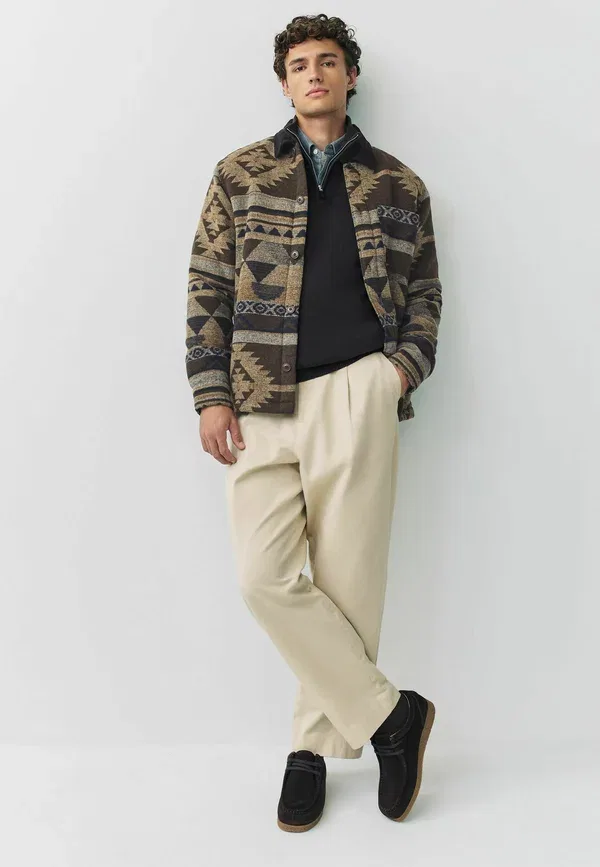 Куртка Regular fit borg lined navajo style light Next, коричневый — фото 2