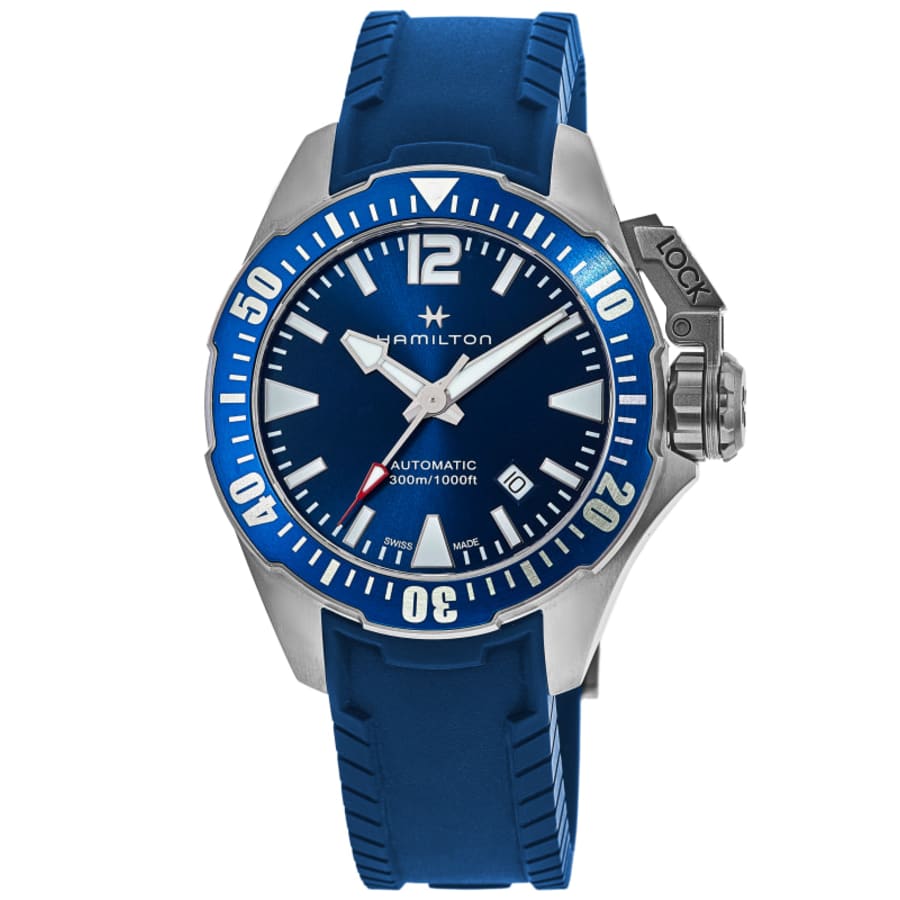 

Мужские часы Hamilton Khaki Navy Frogman Auto с синим циферблатом H77705345