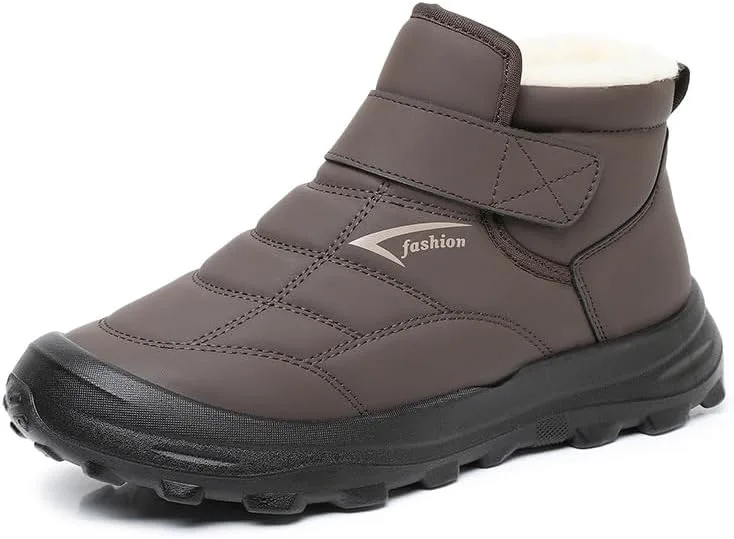 Зимние ботинки для мужчин, снежные ботинки с утепленной подкладкой, высокие зимние туфли с толстой амортизирующей подошвой, противоскользящий дизайн, удобные снежные ботинки для повседневной носки Qacksv