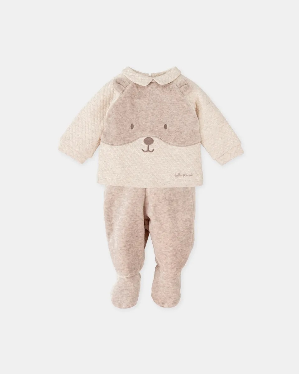 

Детский комплект из двух частей с ножками в форме медвежонка Tutto Piccolo, серо-коричневый