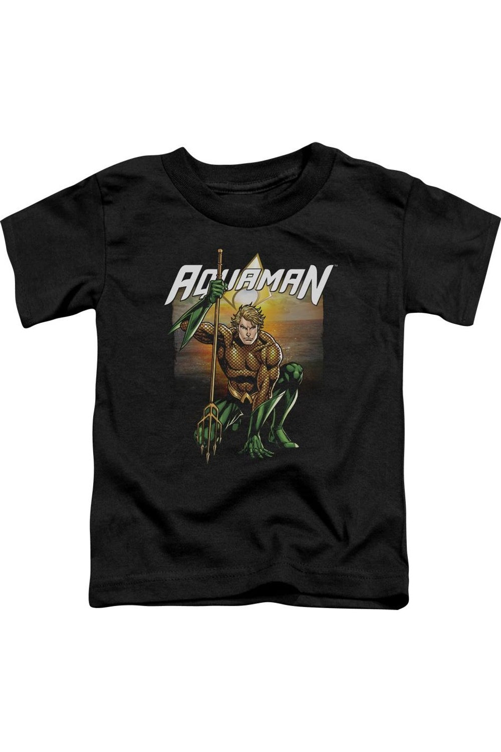 

Футболка с коротким рукавом для малышей "Закат на пляже" Justice League of America Gildan, черный