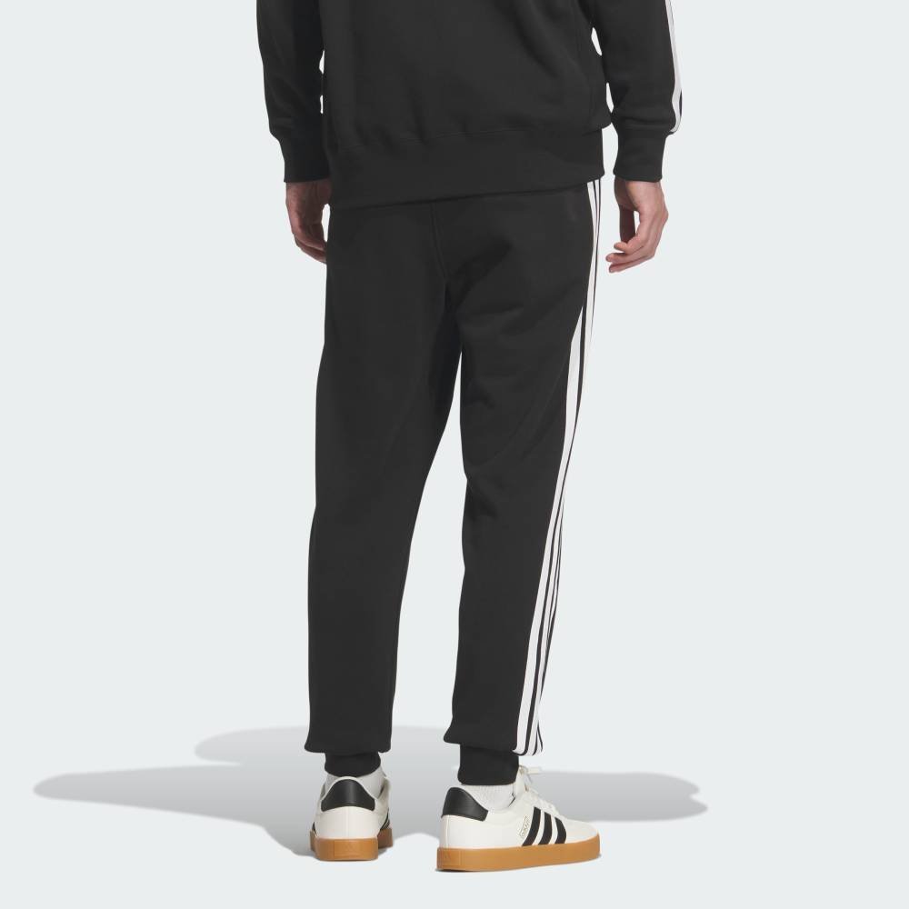 Брюки Essentials Plus Regular Fit с тремя полосками, из французского махрового трикотажа, с манжетами. Adidas, black — фото 2