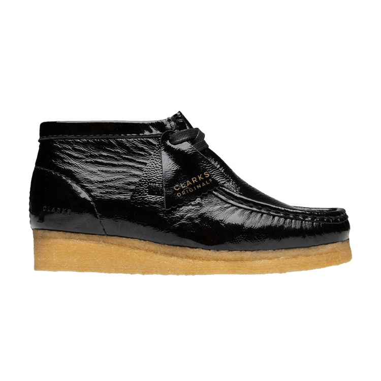 Ботинки женские Clarks Wallabee из лакированной кожи, черный