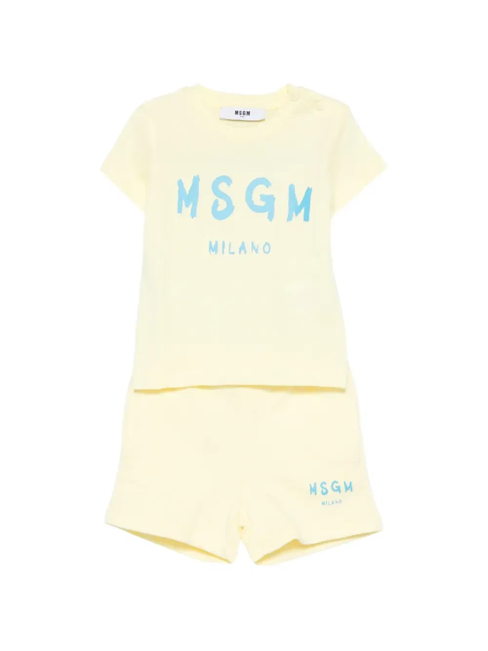 Комплект из футболки и шорт с логотипом Msgm Kids, желтый