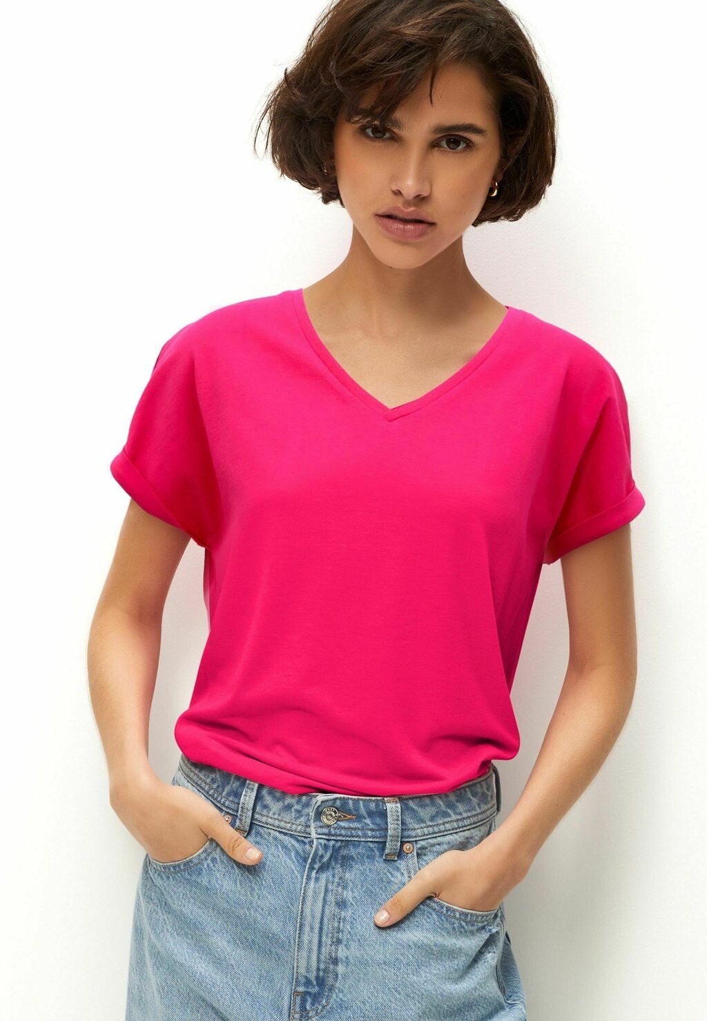 

REGULAR FIT Rich Cap Sleeve Next, Базовая футболка розовый