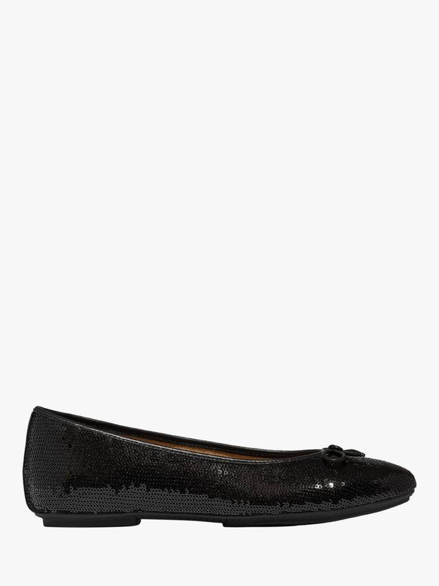 Delicato босоножки-балетки из кожи с бантом и пайетками FitFlop, Black