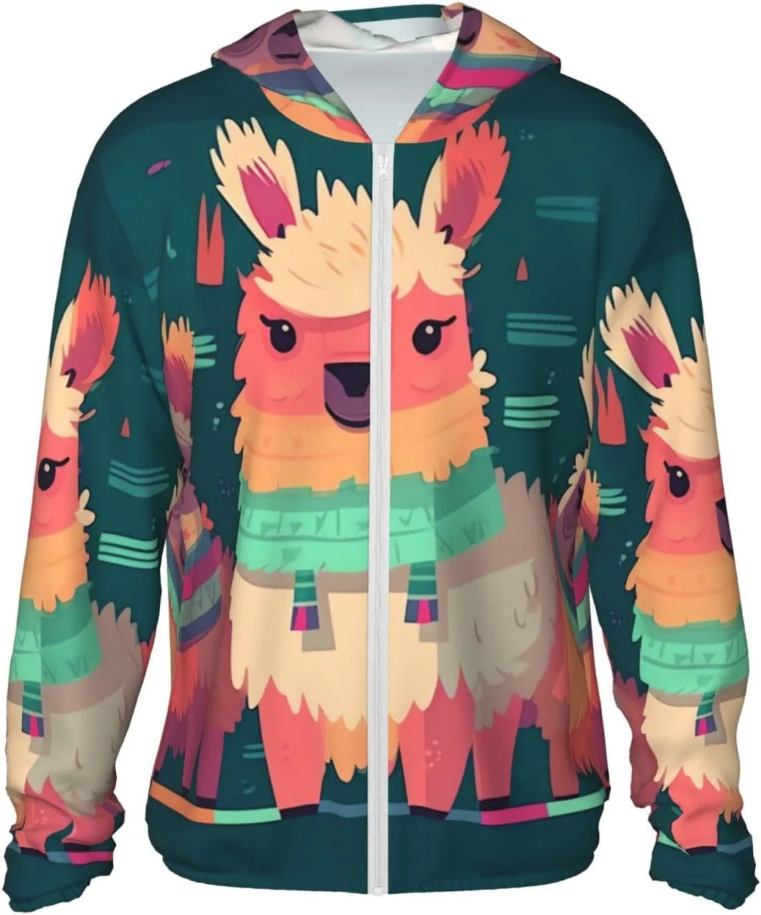 

Cute Llama Cartoon худи с защитой от солнца для женщин и мужчин, UPF 50+, с длинным рукавом GFLFMXZW