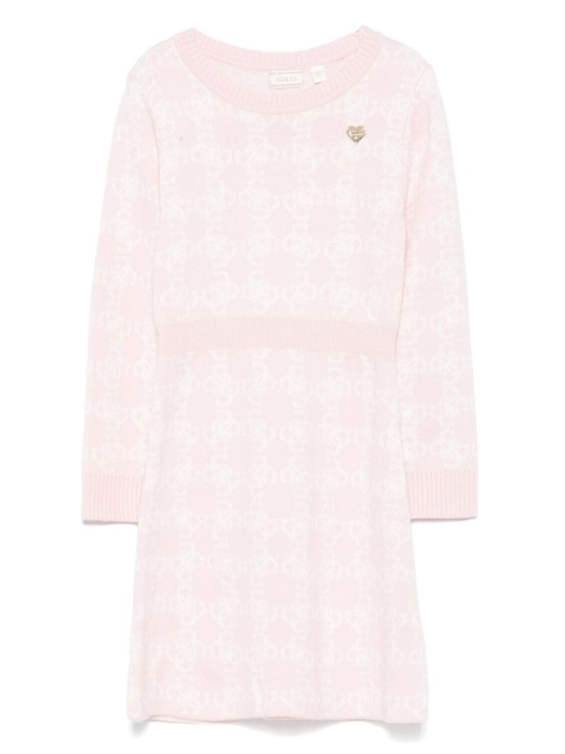 

Угадайте детское платье с монограммой и жаккардом Guess Kids, розовый